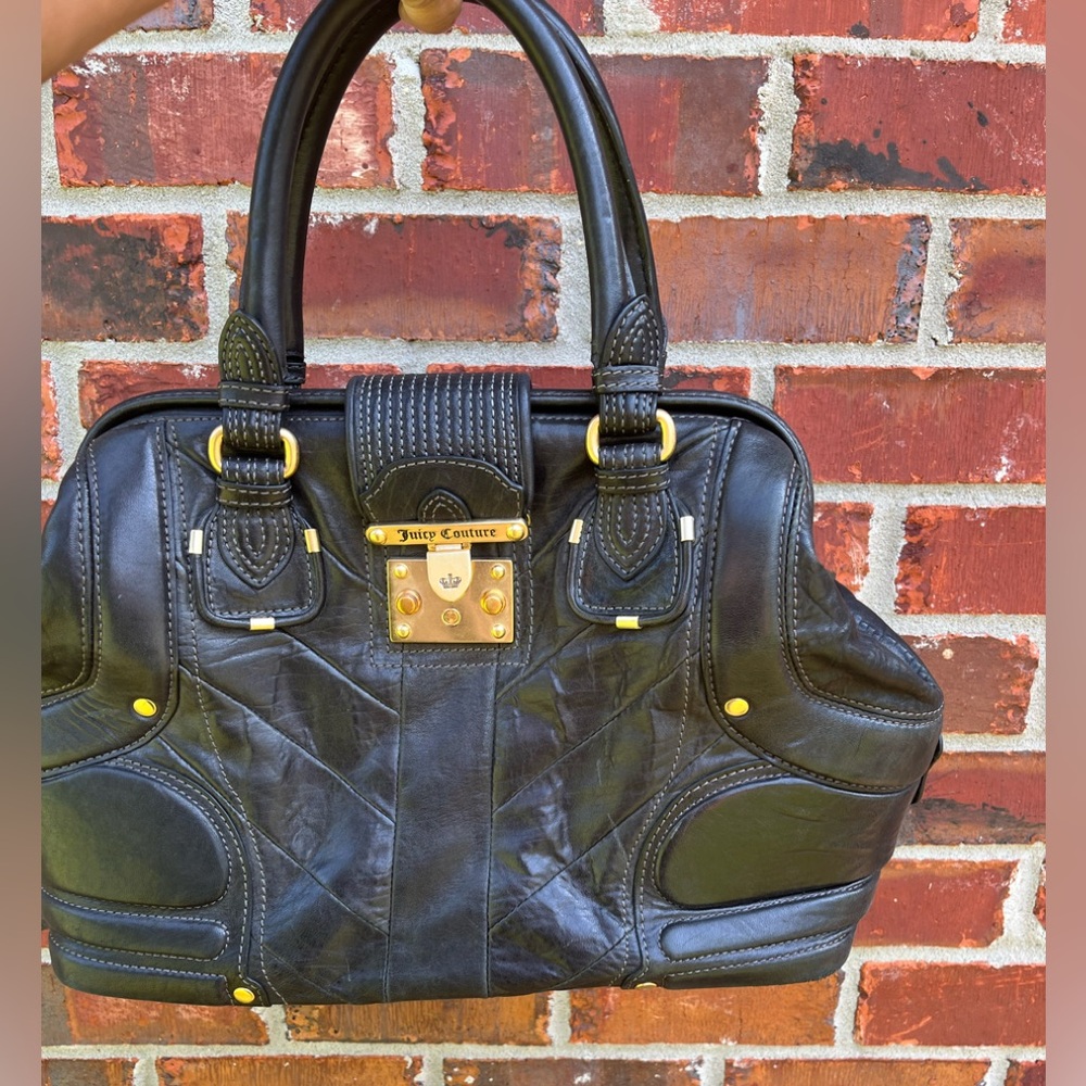 Vintage Juicy Couture Black Satchel with Gold Hardware